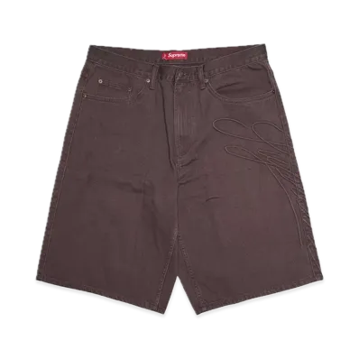 Supreme Script Baggy Denim Short "Brown"