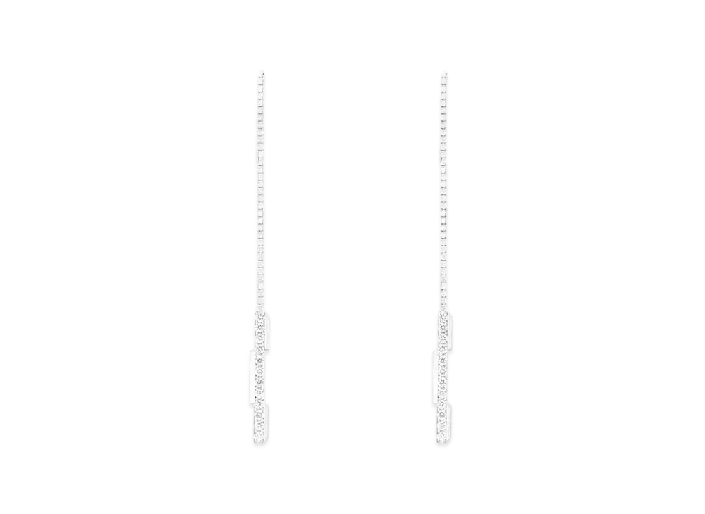 GUCCI Link To Love Chain Earrings With Gucci Bar
