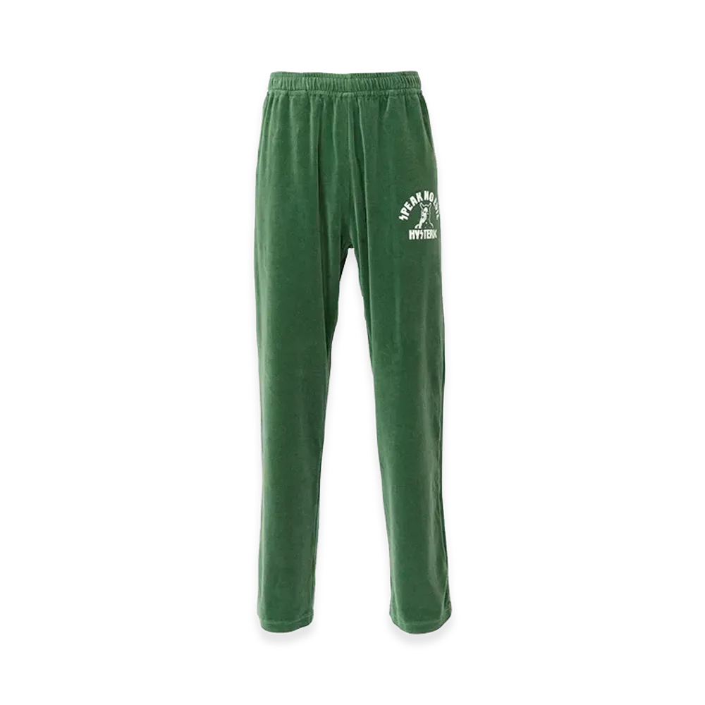 HYSTERIC GLAMOUR SPEAK NO EVIL Sweatpants "Green"