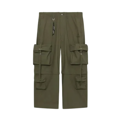A BATHING APE Bape Black Wide Cargo Pants "Green"
