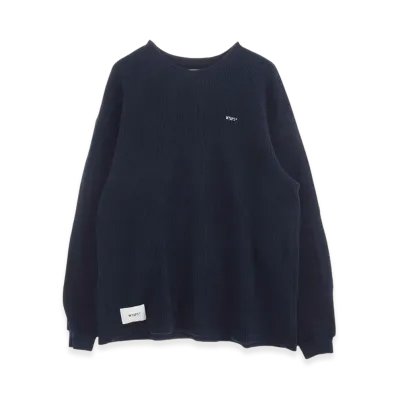 WTAPS Waffle LS Cotton. Loose. Sign "Navy"