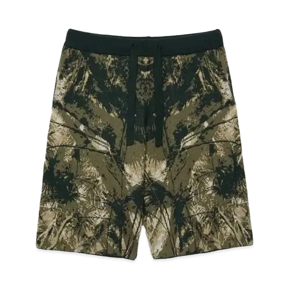 White Mountaineering JUNGLE PATTERN KNIT SHORT PANTS "KHAKI"