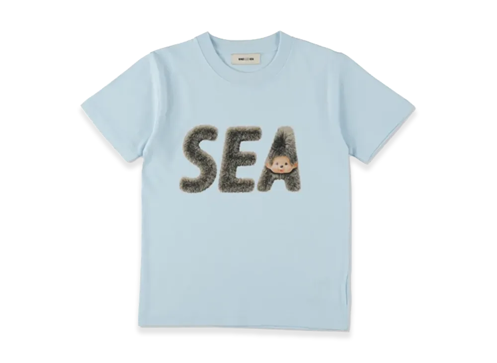 WIND AND SEA x Monchhichi Kids Fur Og Sea Tee "Light Blue"