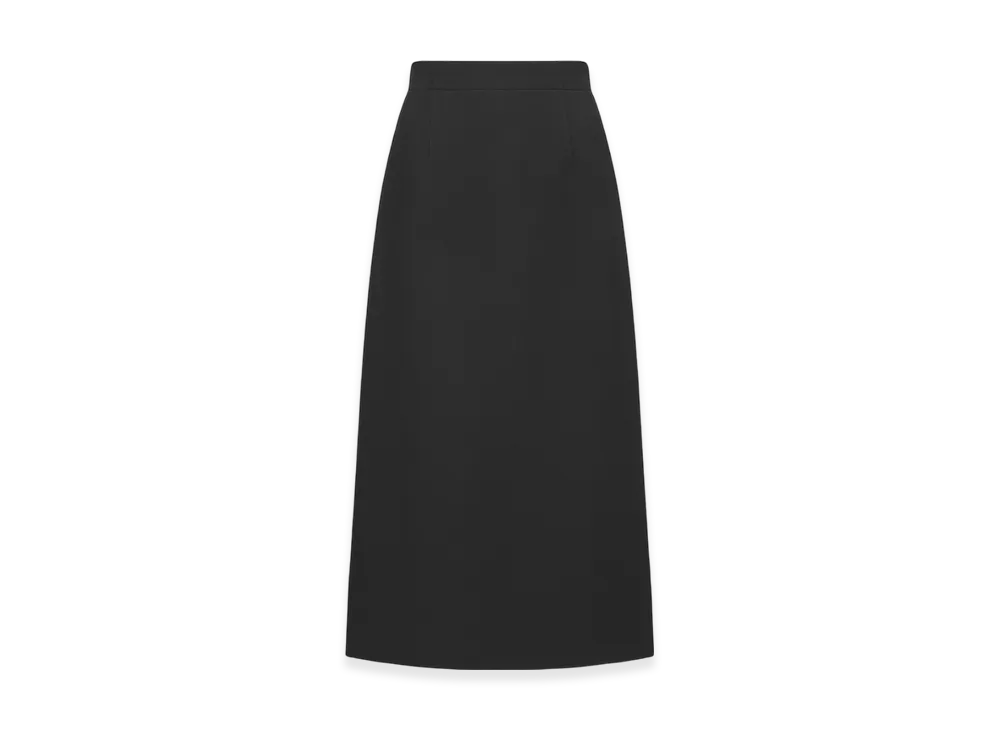 Dior Women's Mid-Length Flared Skirt Wool Silk "Black"