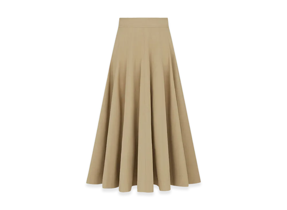 Dior Women's Mid-Length Flared Skirt Gabardine "Beige"