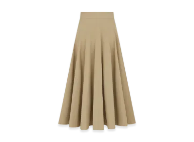 Dior Women's Mid-Length Flared Skirt Gabardine "Beige"