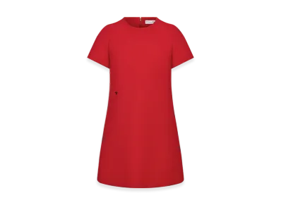 Dior Women's Straight Dress Wool Silk "Amaryllis Red"