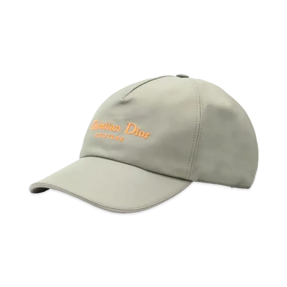 Dior Christian Dior Couture Cap Technical Cotton "Gray/Fluorescent Orange"