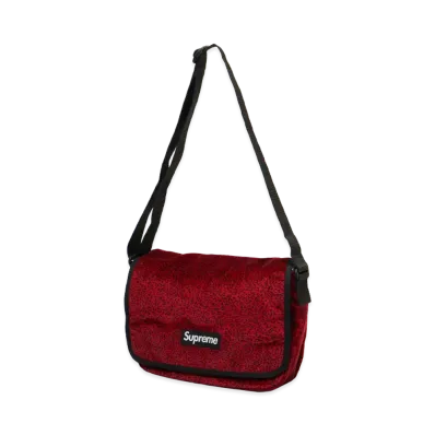 Supreme Velvet Small Messenger Bag "Red Leopard"
