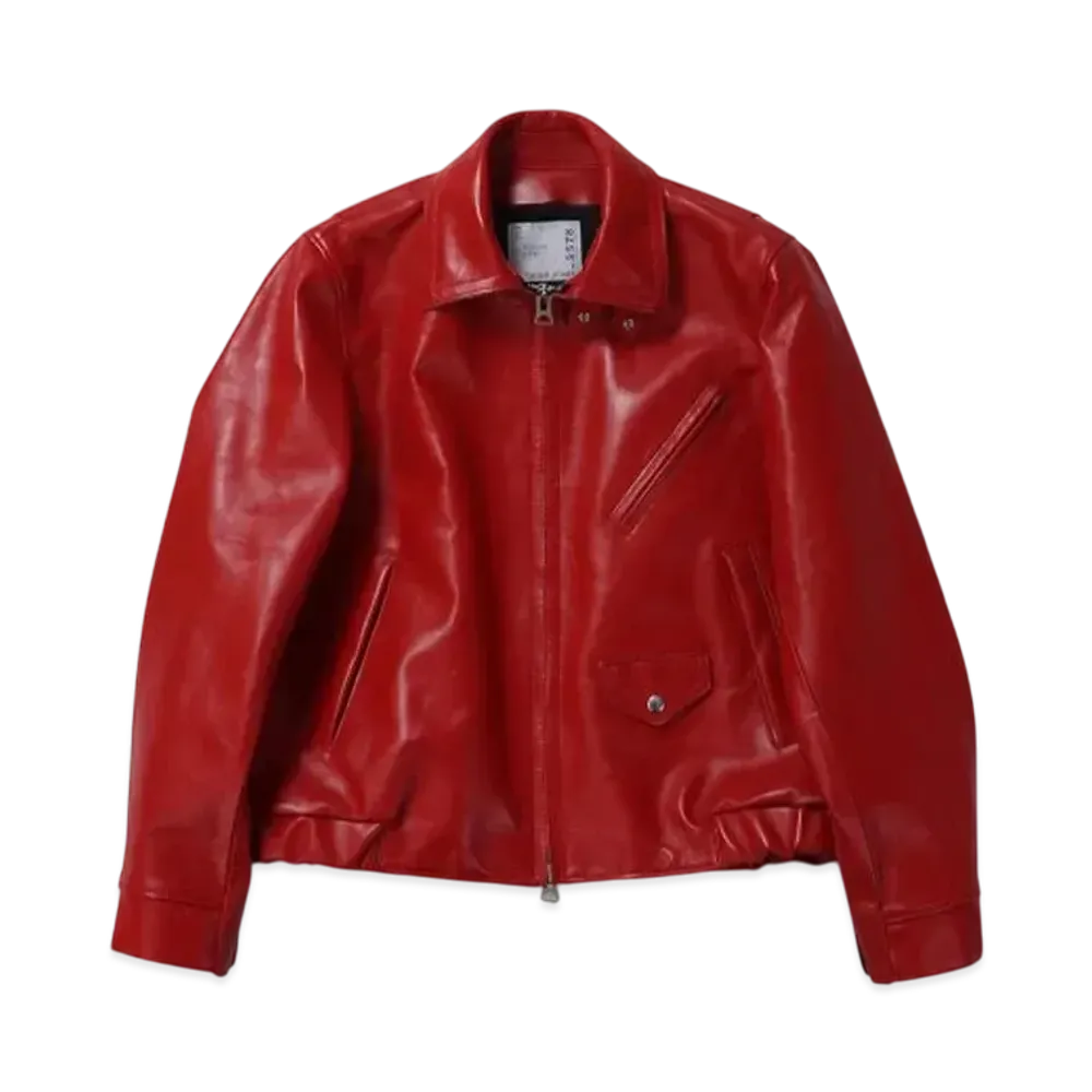 sacai Leather Jacket "Red"