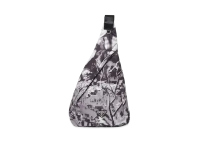 PRADA Printed Re-Nylon Backpack "Light Gray"