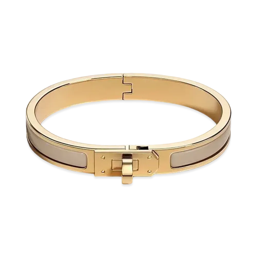 Hermes Mini Clic Kelly Bracelet "Marron Glace/Gold"