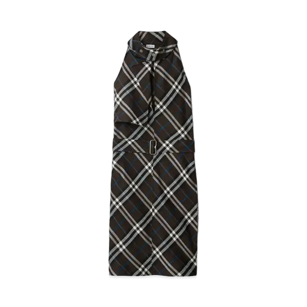 Burberry Women's Check Wool Silk Dress "Snug"