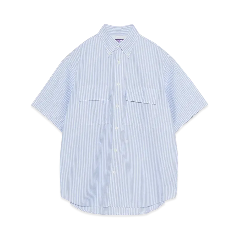 The North Face PURPLE LABEL Button Down Striped Field S/S Shirt "Sax"