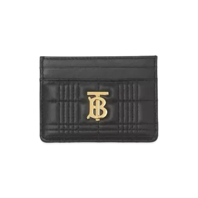 BURBERRY Quilted Lambskin Lola Card Case "Black"