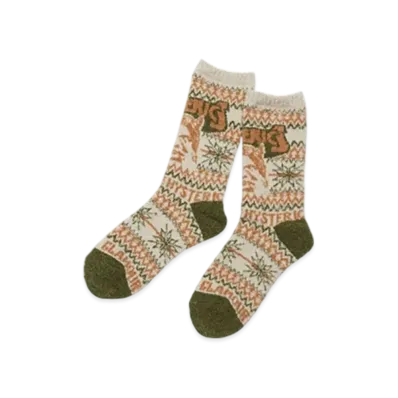 HYSTERIC GLAMOUR See No Evil Nordic Pattern Socks "Khaki"