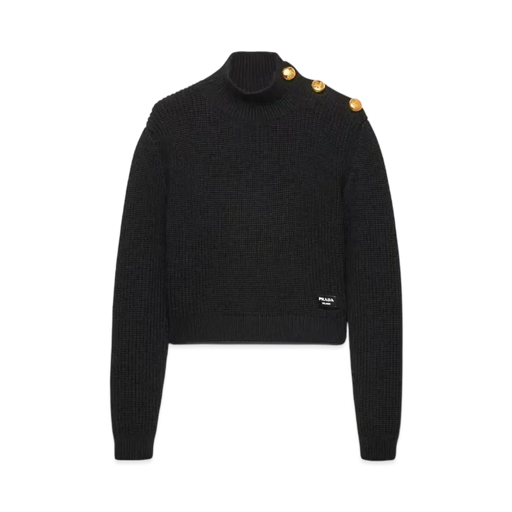PRADA Women's Wool Turtleneck Sweater "Black"