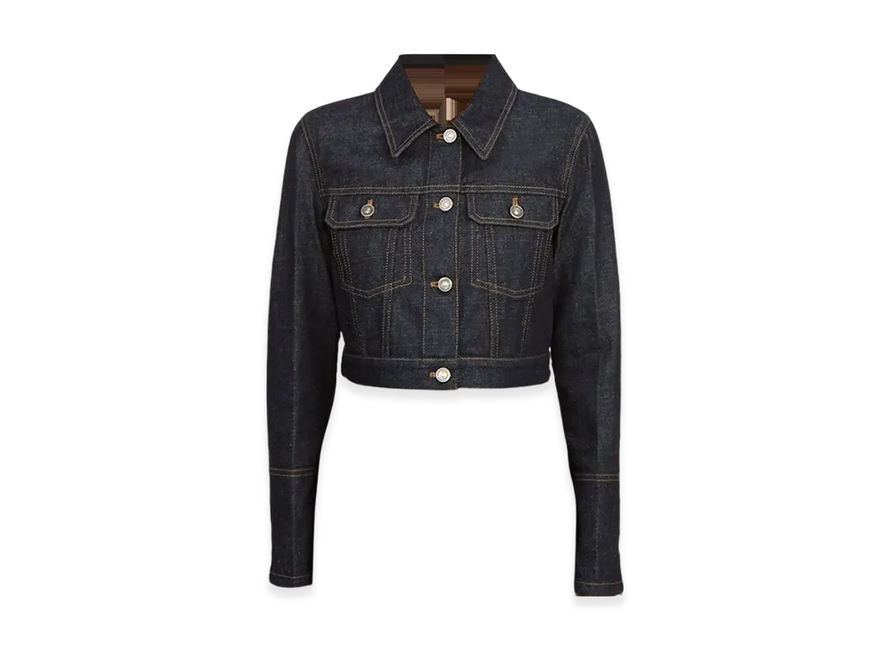 Dior Women's Cropped Denim Jacket "Navy"