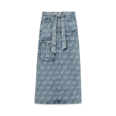 A BATHING APE Belted Cargo Maxi Skirt Pattern "Lightindi"
