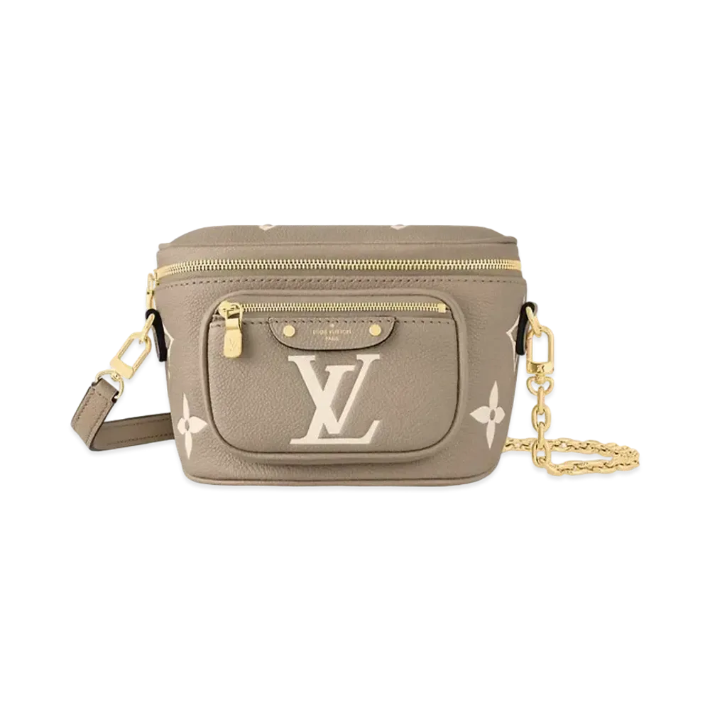 Louis Vuitton Mini Bumbag Bicolor Monogram Empreinte Leather "Turtledove/Creme"