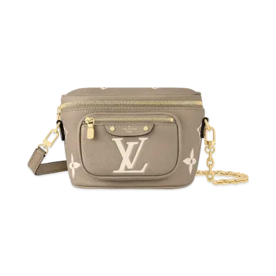 Louis Vuitton Mini Bumbag Bicolor Monogram Empreinte Leather "Turtledove/Creme"