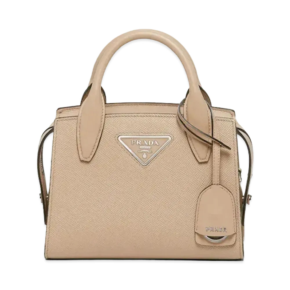 PRADA Small Kristen Saffiano Leather Bag "Beige Pink"
