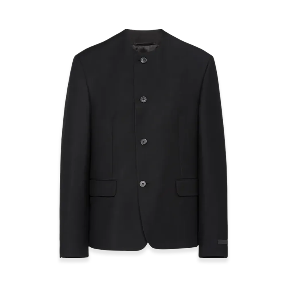 PRADA Single-Breasted Mohair Wool Jacket "Black"