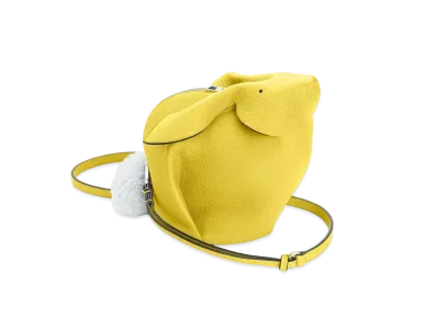 LOEWE Bunny Bag In Calfskin And Shearling "Yellow"