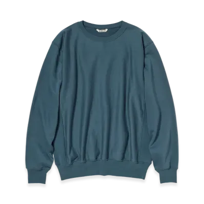 AURALEE Elastic High Gauge Sweat P/O "Dusty Blue"