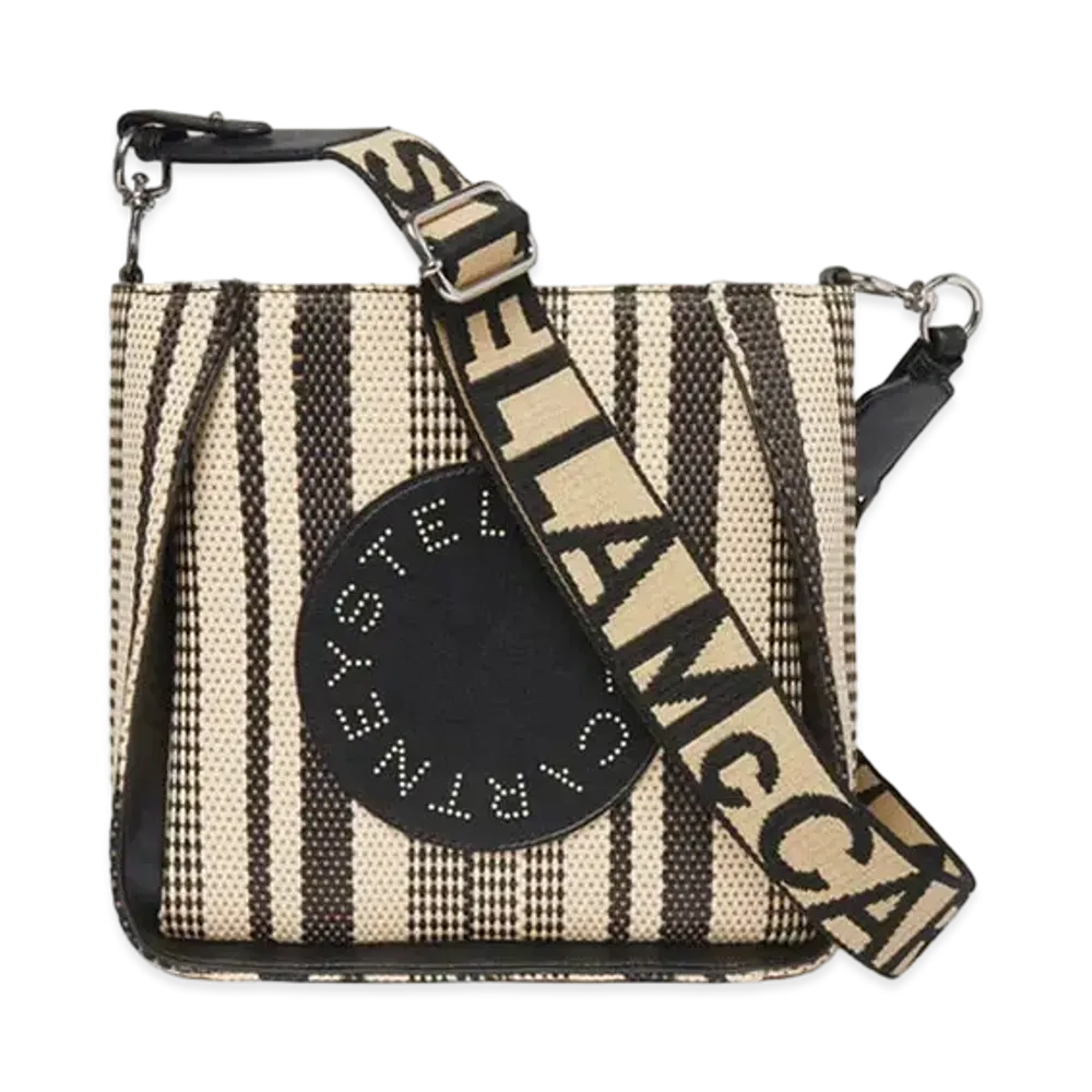 STELLA McCARTNEY Stellaro Stripe Lafia Shoulder Bag "Black"