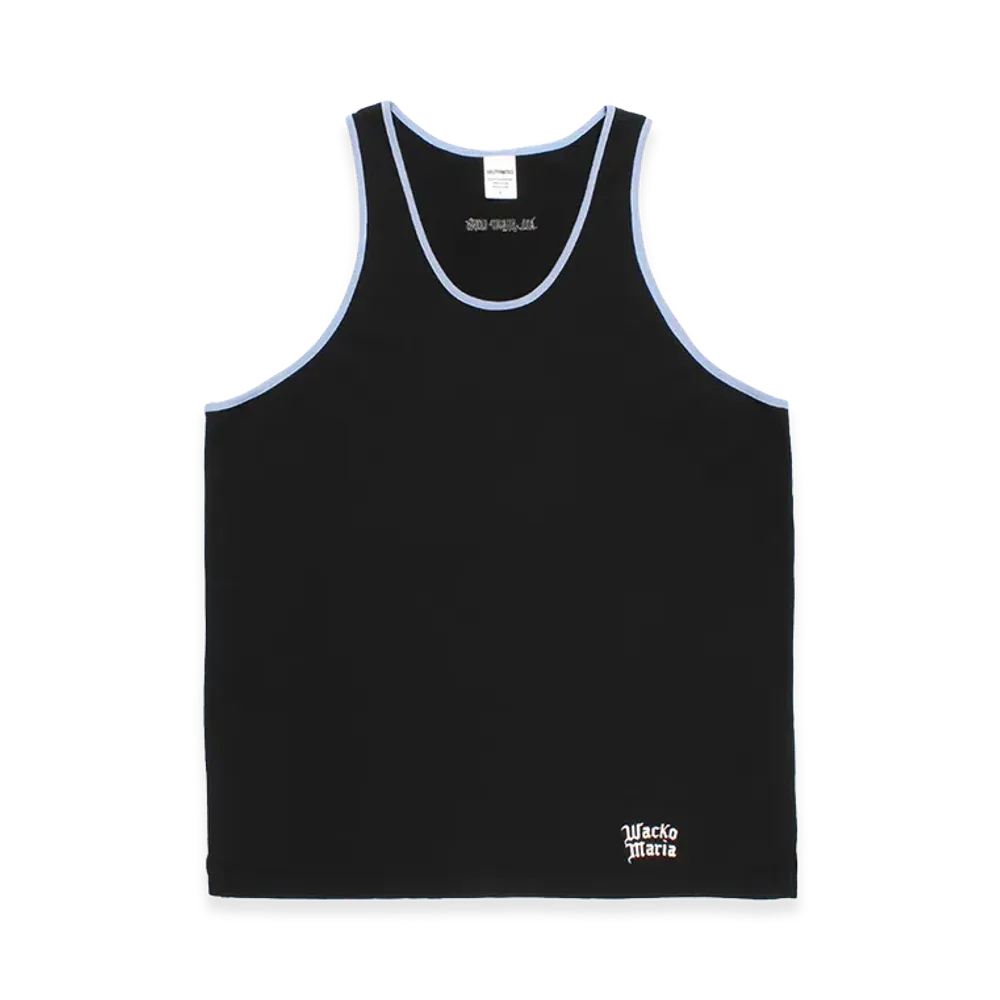 WACKO MARIA Washed Heavy Weight Ringer Tank Top "Black"