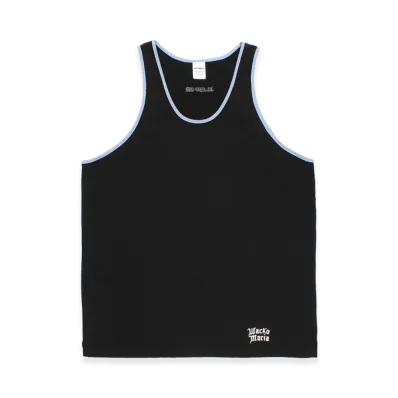 WACKO MARIA Washed Heavy Weight Ringer Tank Top "Black"