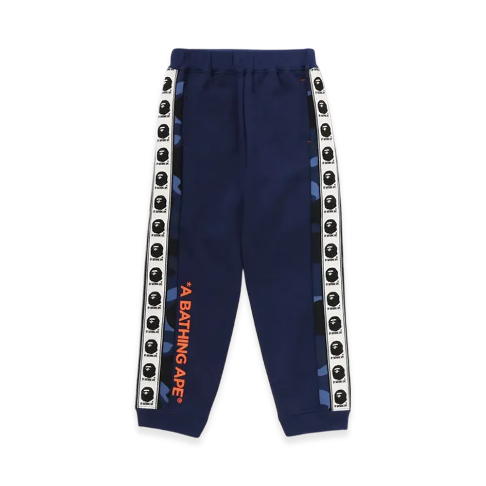 A BATHING APE Color Camo Side Bape Tape Pants "Navy"