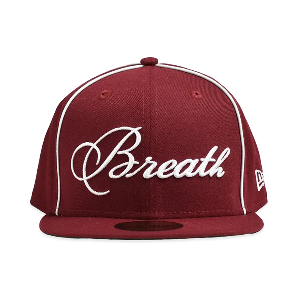 BREATH x NEW ERA Script Logo Piping 59Fifty "Burgundy"