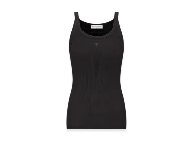Dior Women's Essentials Ribbed Cotton Jersey Tank Top "Black"