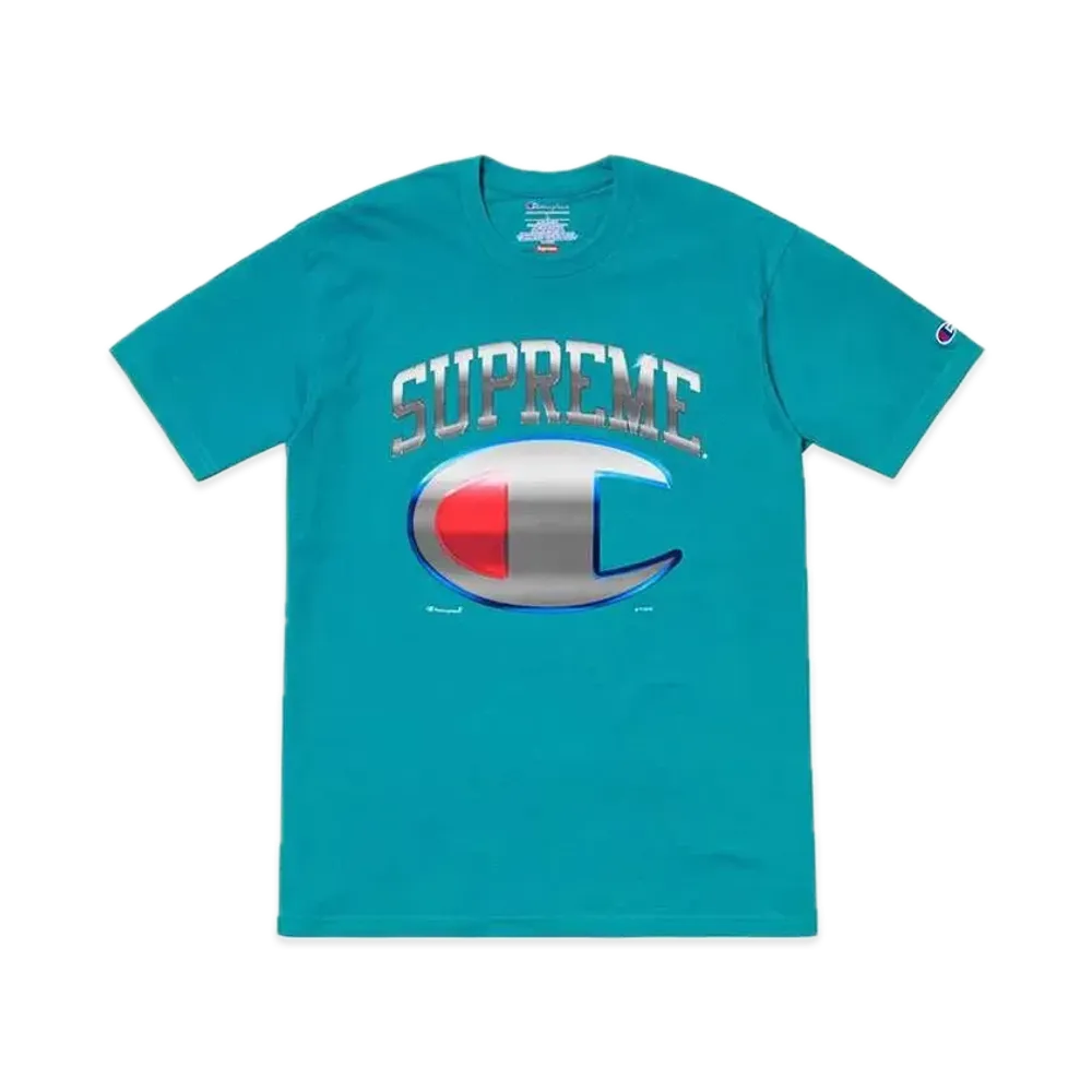 シュプリーム x チャンピオン クローム S/S トップ "ダーク ティール"