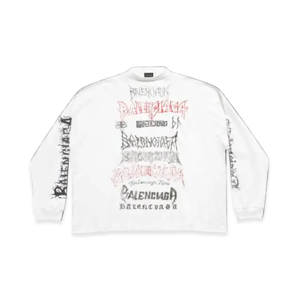 BALENCIAGA DIY Metal Long Sleeve T-Shirt Medium Fit in "Red"