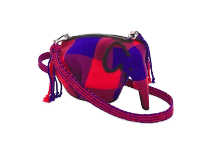 LOEWE Elephant Komp Bag In Textile "Red/Blue"
