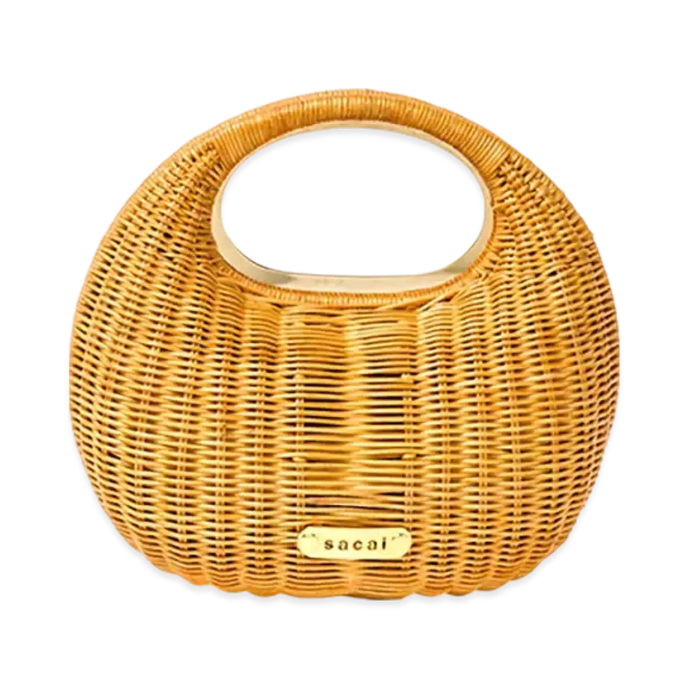 sacai Rattan Round Bag "Natural"