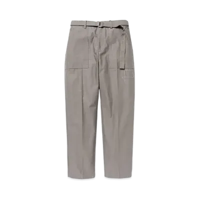 WTAPS x sacai Cotton Back Satin Pants 02 / Trousers / Cotton Back Satin "Beige" 2423234D-PTM02S / 25-03696M