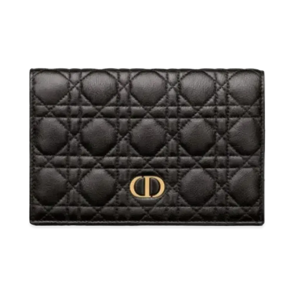 Dior Caro Xl Slim Wallet Canage Calfskin "Black"