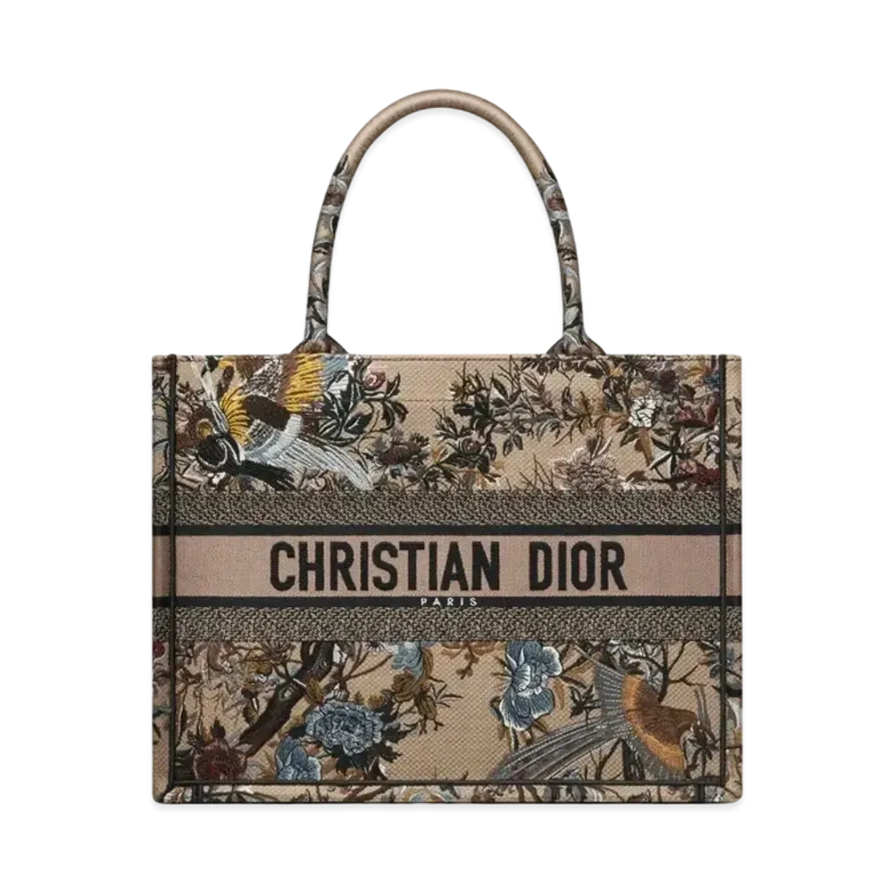 Dior Medium Book Tote Dior Jardin Dhiver Embroidery "Multicolor"