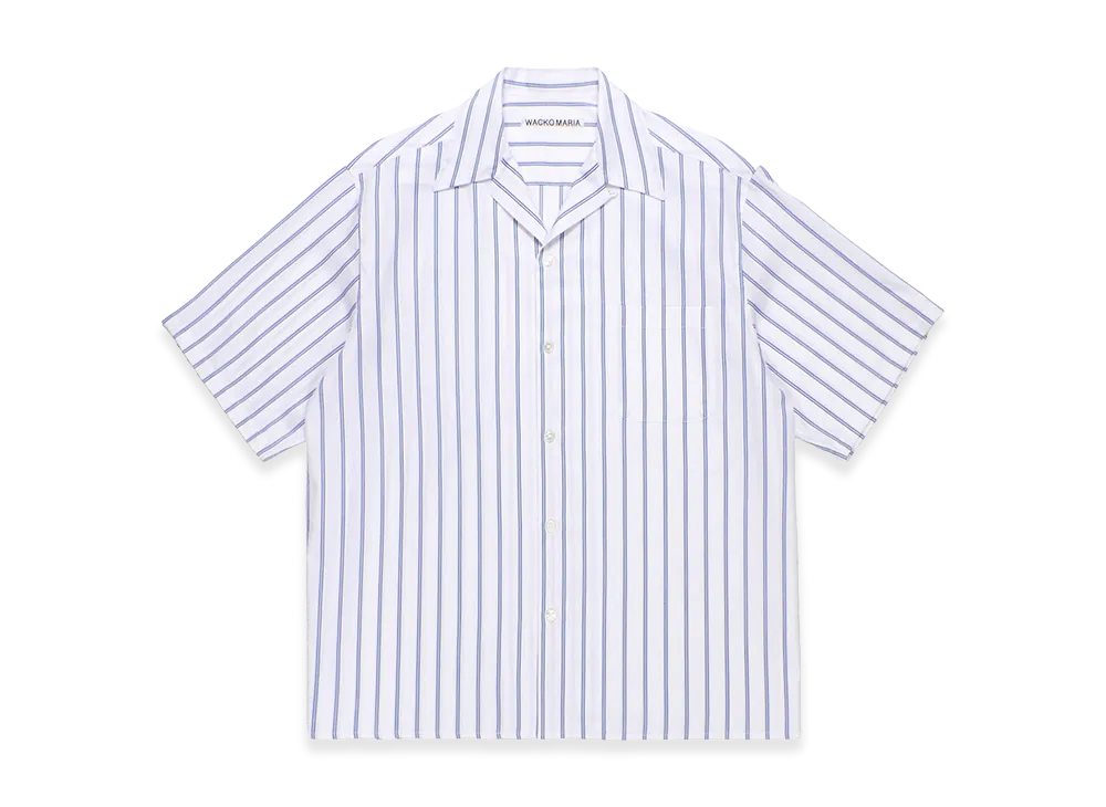 WACKO MARIA x Soktas Striped Open Collar Shirt "Blue"