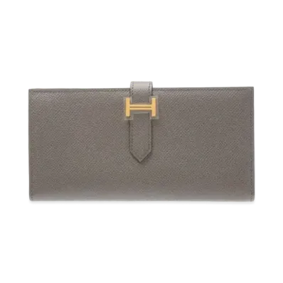 Hermes Bearn Soufflet Veau Epsom "Etain/Gold"