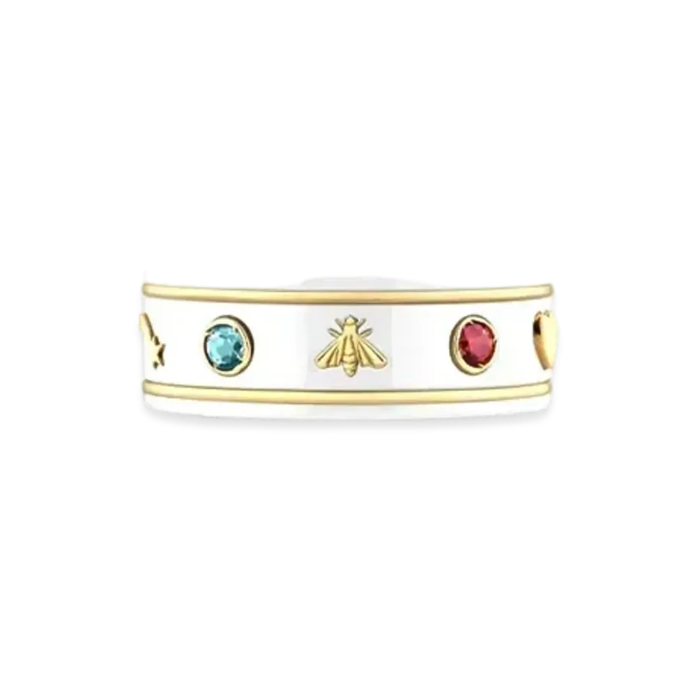 GUCCI Icon Ring With Gemstones "White"
