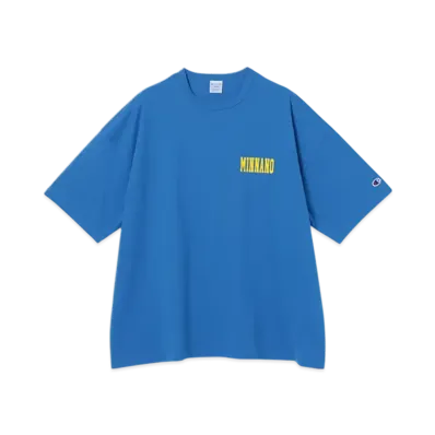 BEAMS x Champion x MIN-NANO Print Tee "Royal Blue"