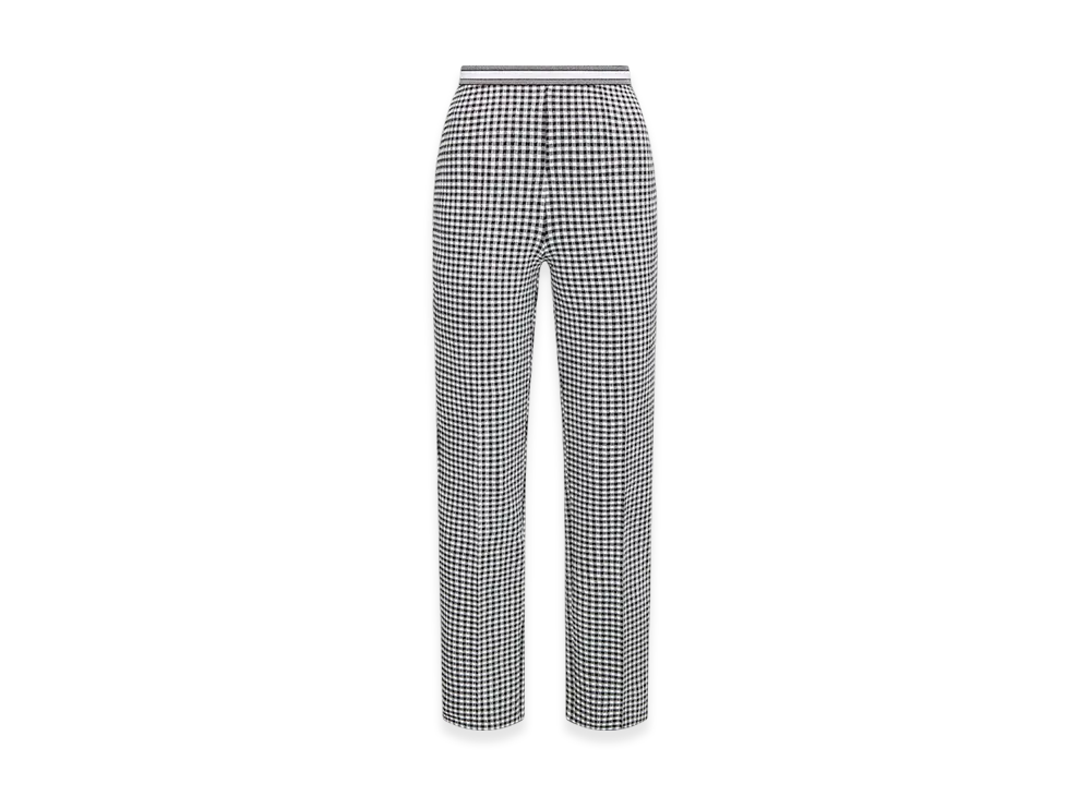 Dior Women's Straight-Cut Pants Check'n' Knit "Gray/Black"