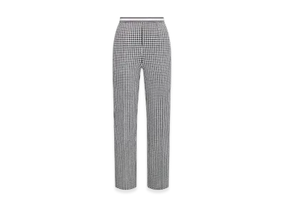 Dior Women's Straight-Cut Pants Check'n' Knit "Gray/Black"