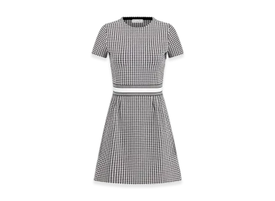 Dior Women's Short Flared Dress Check'n' Knit "Gray/Black"