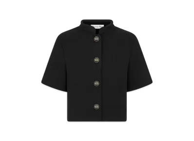 Dior Women's Cropped Jacket Virgin Wool Knit "Black"